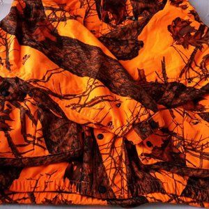 Mens orange hunting jacket size 2XL by Remington, Mossy Oak pattern.